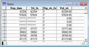 Table showing query results.